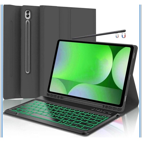 Galaxy Tab A9 Plus Case with Keyboard 5G 11 Inch Black Magnetic Bluetooth - Picture 1 of 6